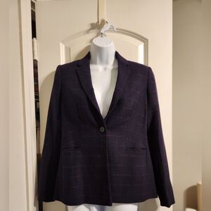 Tahari Purple Blazer with Subtle Red Accents NWT